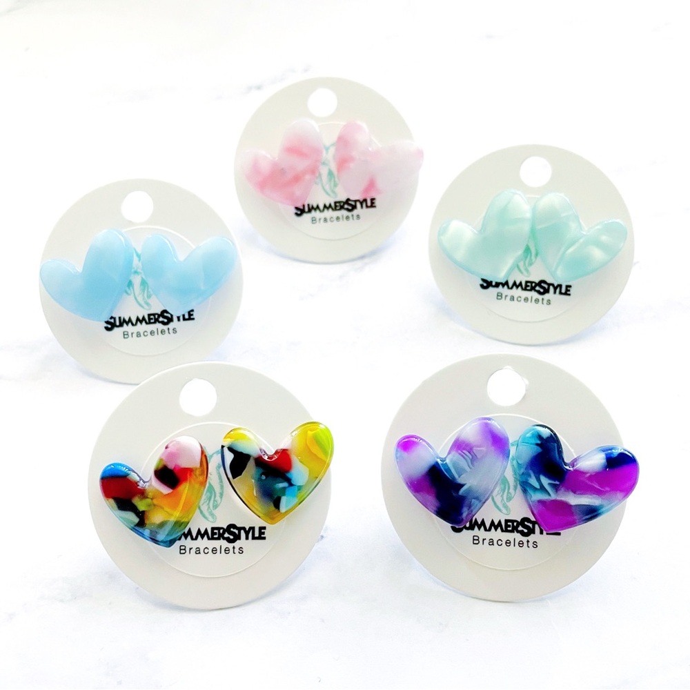 Acrylic Heart Stud Earrings